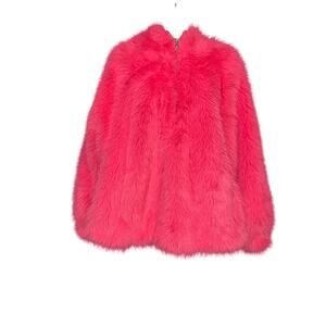 Free people faux fur pullover jacket size S